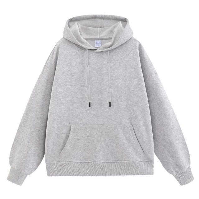 Heather grey pullover hoodie Heather grey pullover hoodie with drawstrings and a kangaroo pocket.