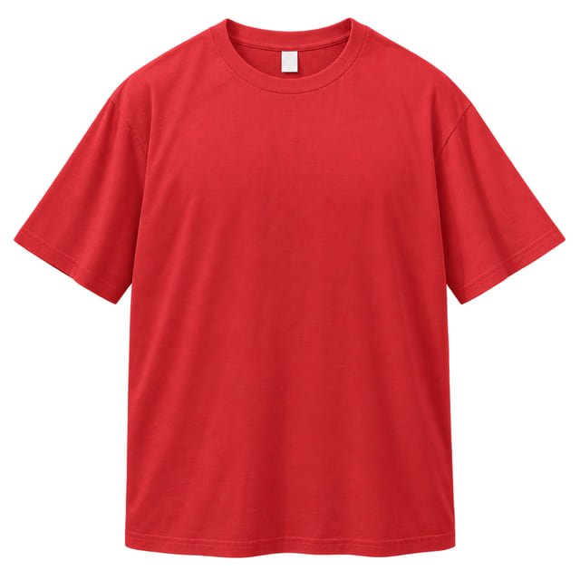 Red crew-neck T-shirt Plain red short-sleeve T-shirt with a crew neck.